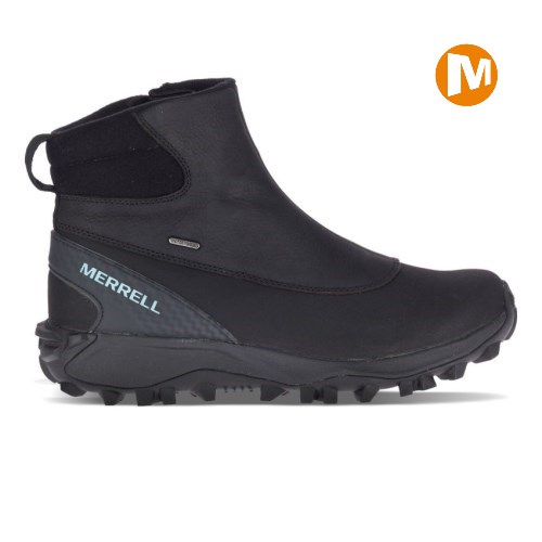 Merrell Thermo Kiruna Mid Zip Waterproof Winterstiefel Damen Schwarz [DE-FDBLQ]